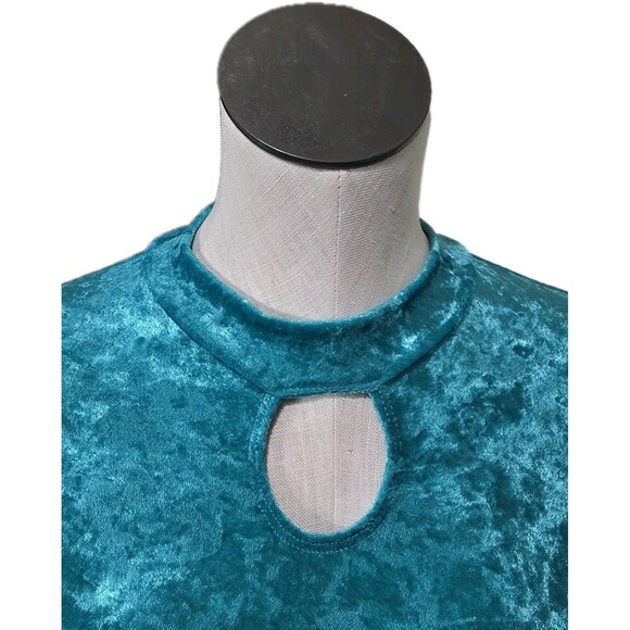 Gilda Marx VTG High Neck Keyhole Skirt Velvet Skate Leotard Dress Y/J Adult XS - Picture 13 of 16